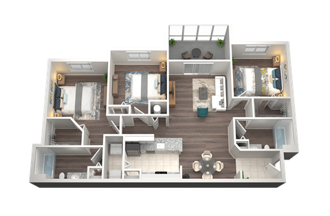 3 Bed 2 Bath Floor Plan | 1,387 Sq. Ft. at Verona at Boynton Beach in Boynton Beach 33426